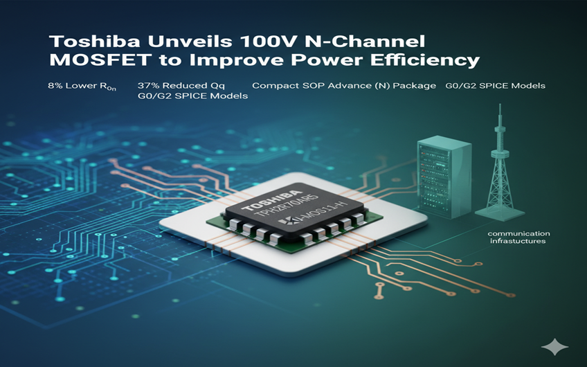 Toshiba Unveils 100V N-Channel MOSFET to Improve Power Efficiency