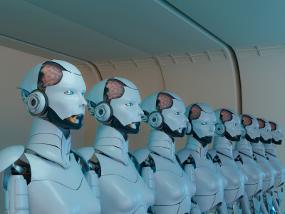 Humanoid robot prototype developed by Mentee Robotics showcased during technology presentation.