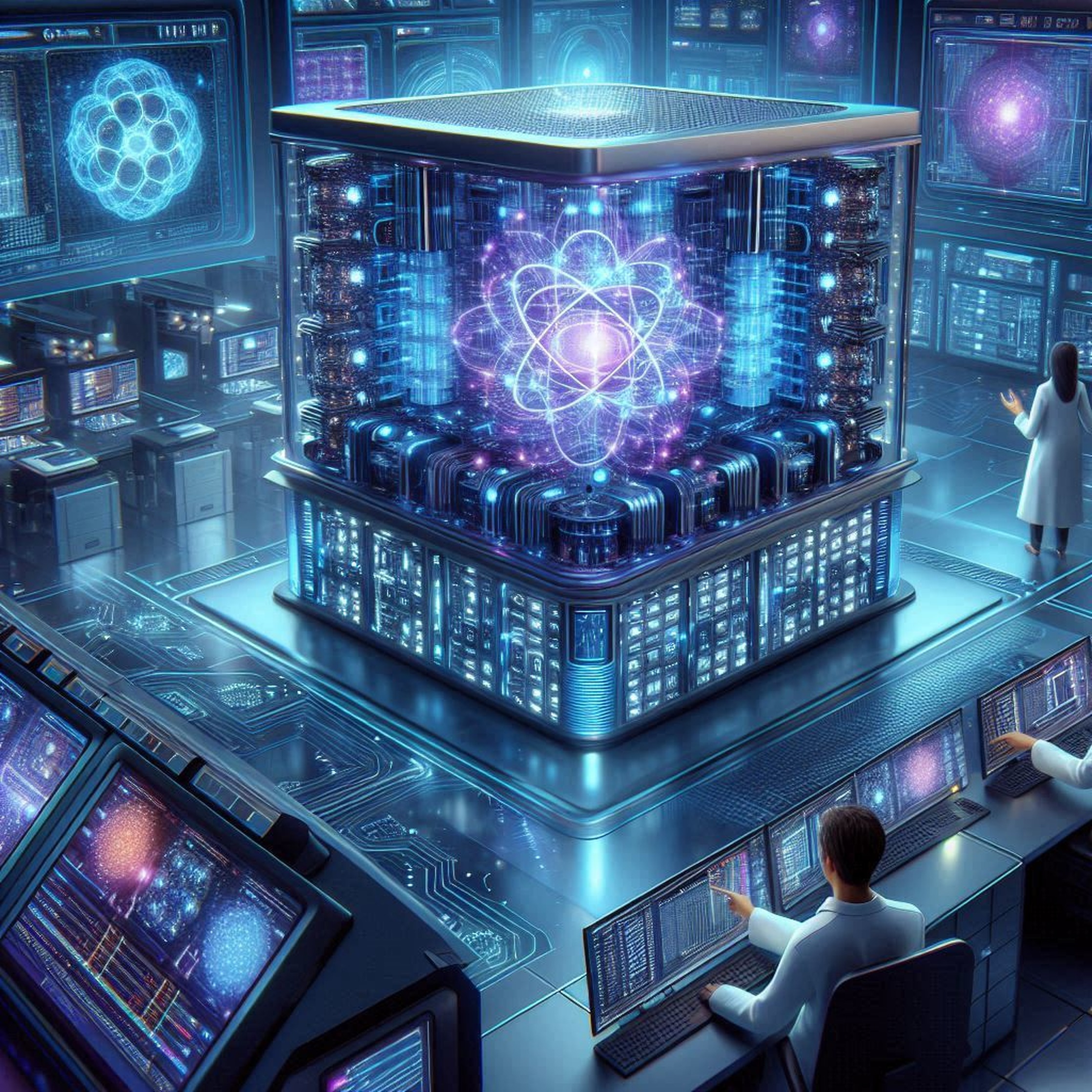 Hybrid Quantum-Classical Workflows in Enterprise showing quantum processor.